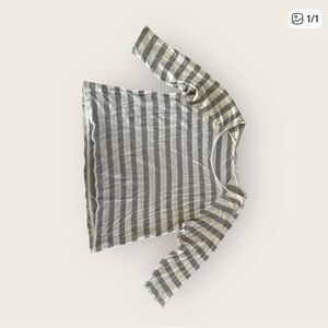 Classic Gray Striped women Long Sleeve Tee